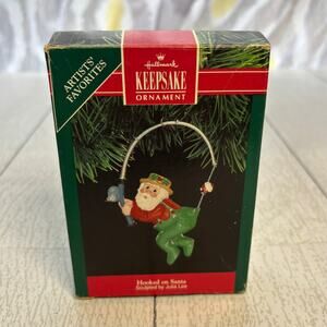 Vintage Hallmark Keepsake Ornament 1991 Hooked On Santa Signed